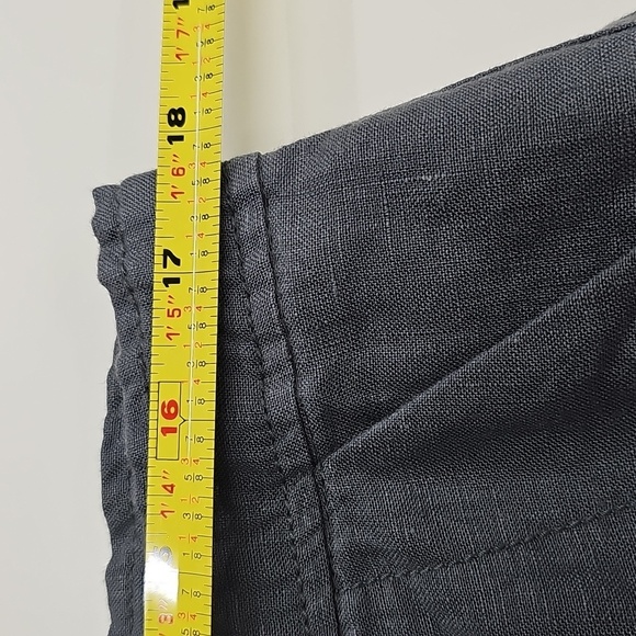 Eileen Fisher Linen Tapered Ankle Cargo Pants In Ash Gray Size Medium - Picture 8 of 10